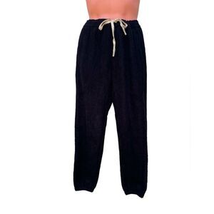 cozy warm men's  winter full lined  black joggers pants size large